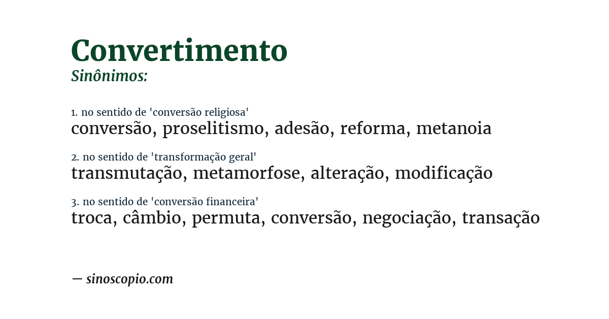 Sinônimo de convertimento