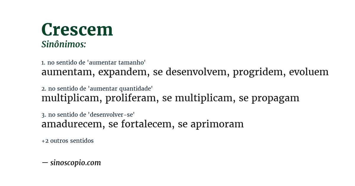 Sinônimo de crescem