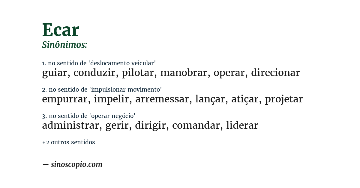 Sinônimo de ecar