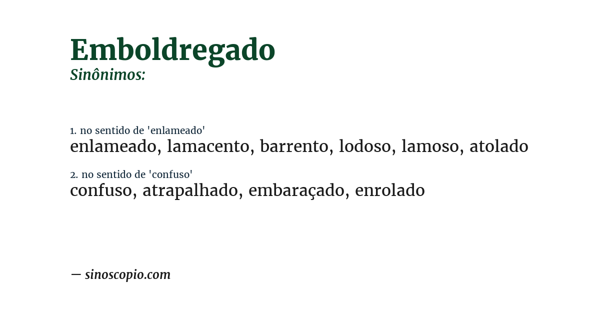 Sinônimo de emboldregado