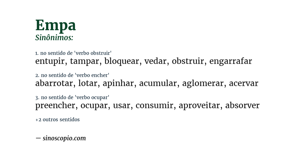 Sinônimo de empa