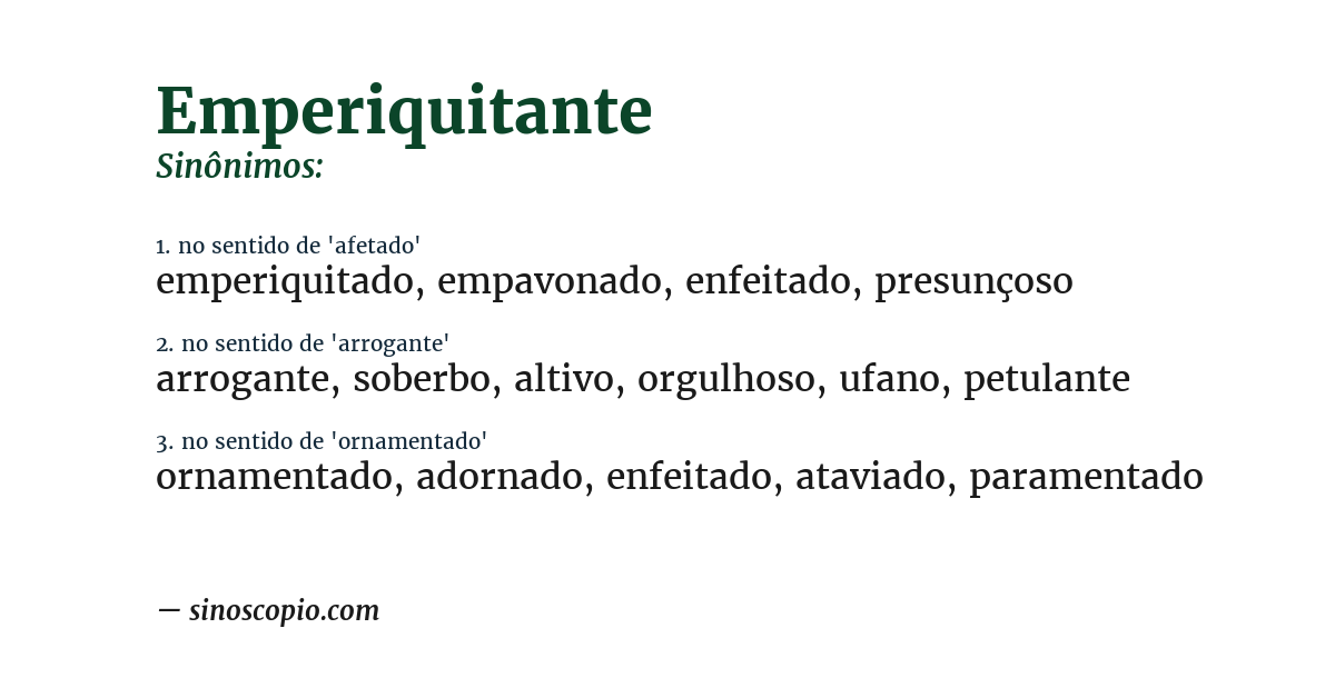 Sinônimo de emperiquitante