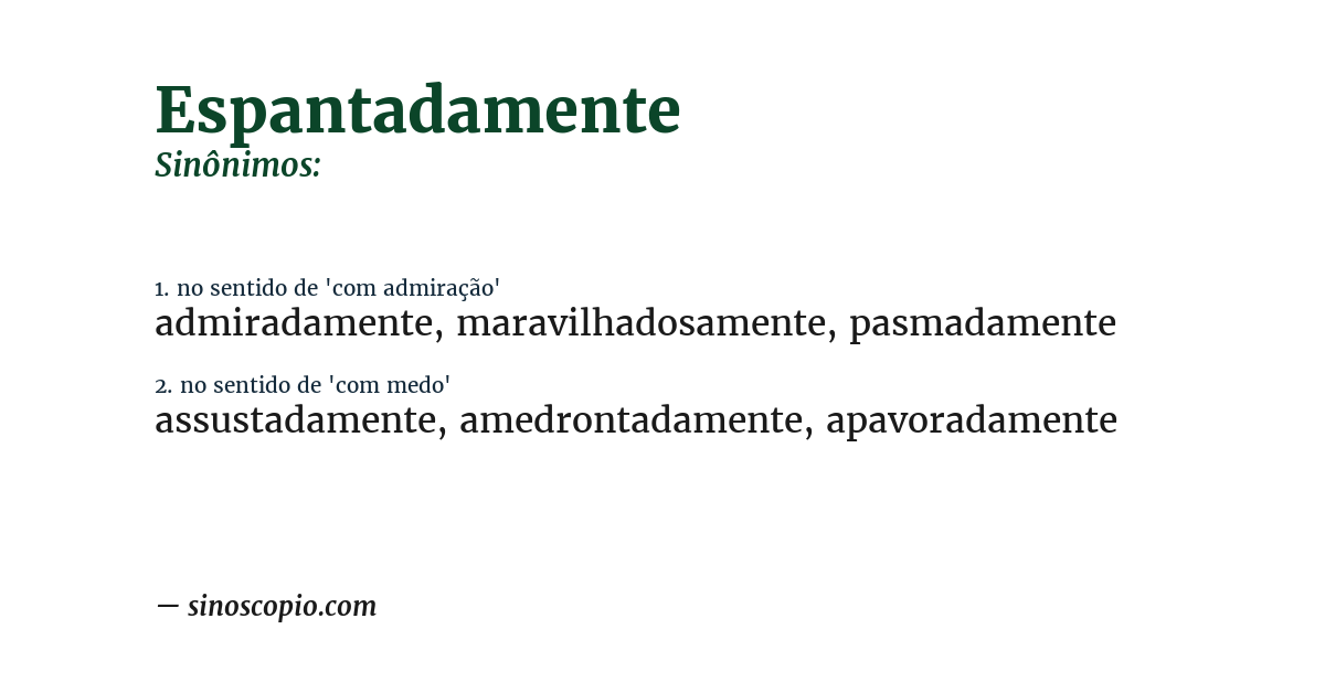 Sinônimo de espantadamente