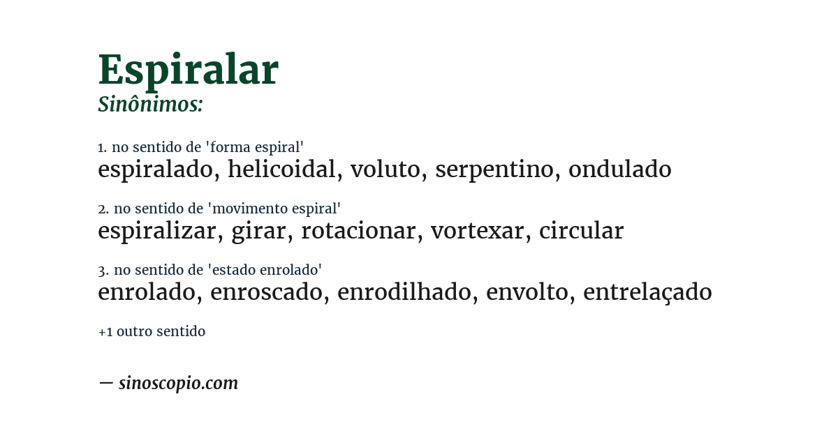 Sinônimo de espiralar