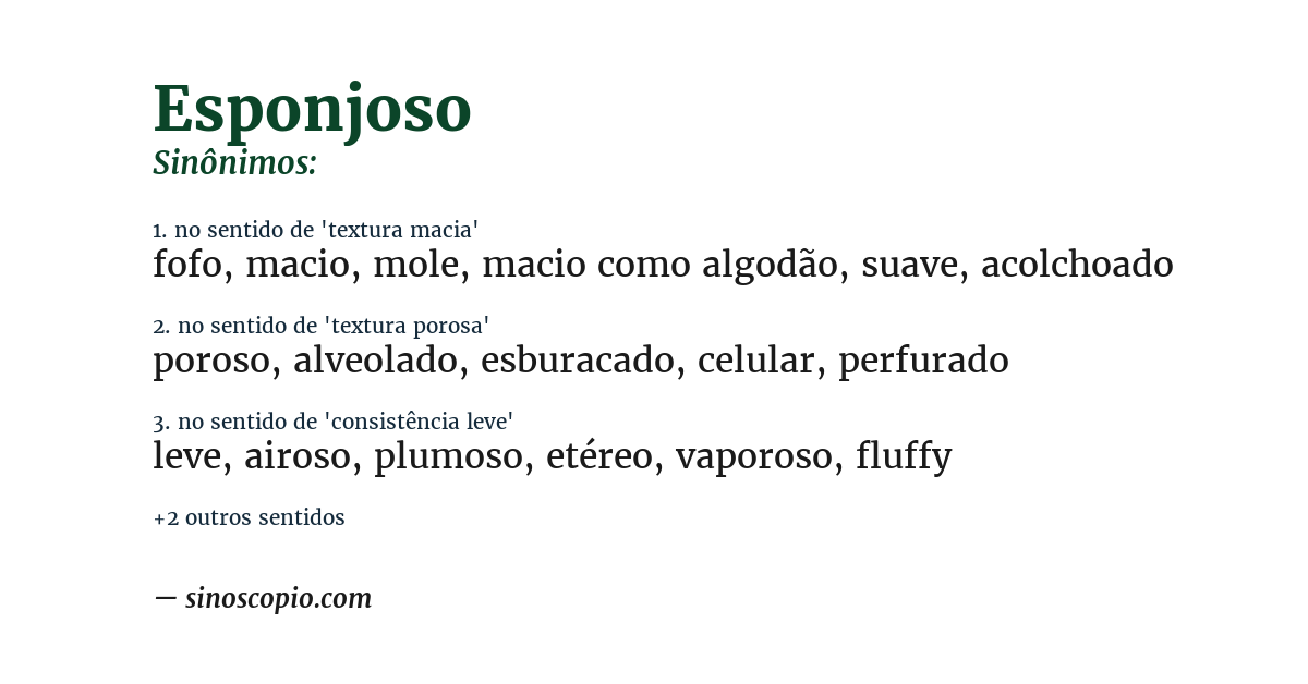 Sinônimo de esponjoso