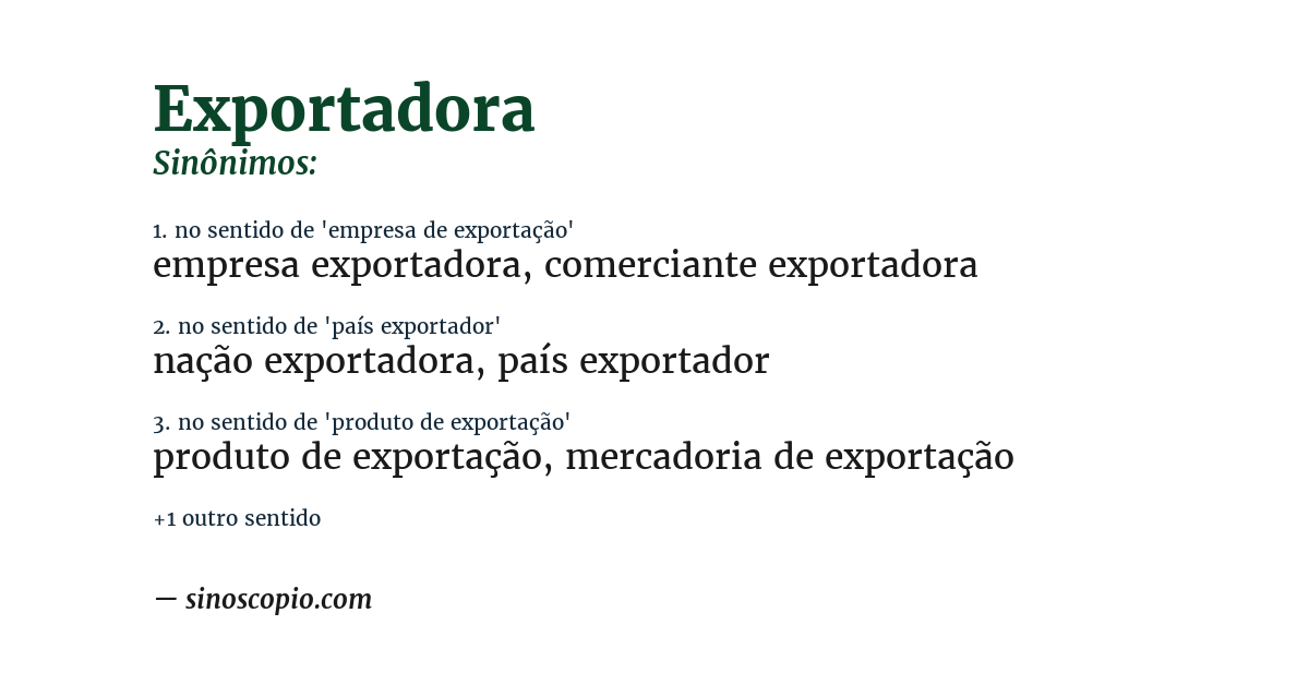 Sinônimo de exportadora