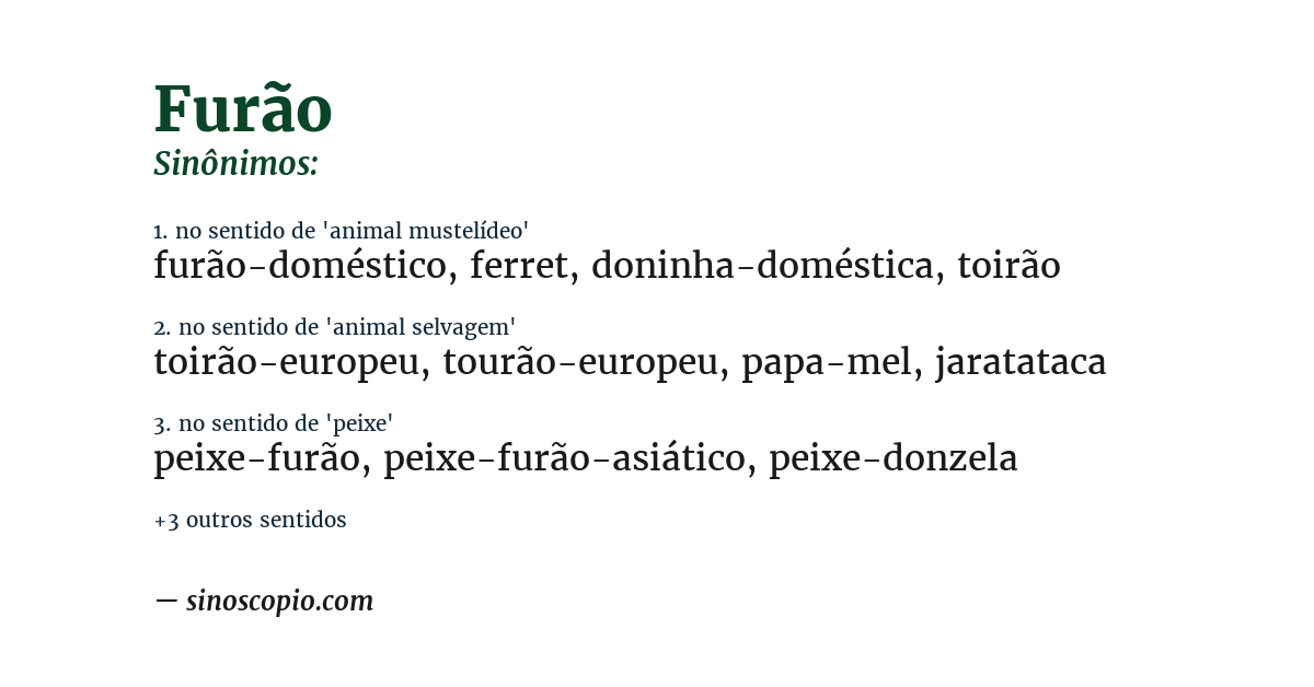 Sinônimo de furão