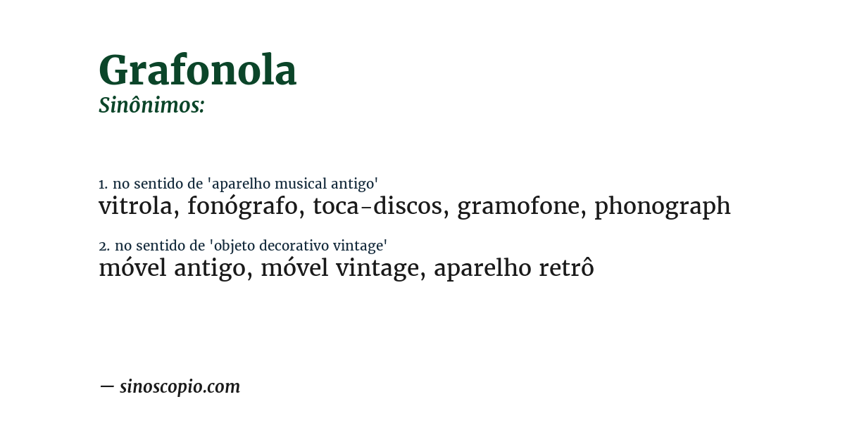 Sinônimo de grafonola