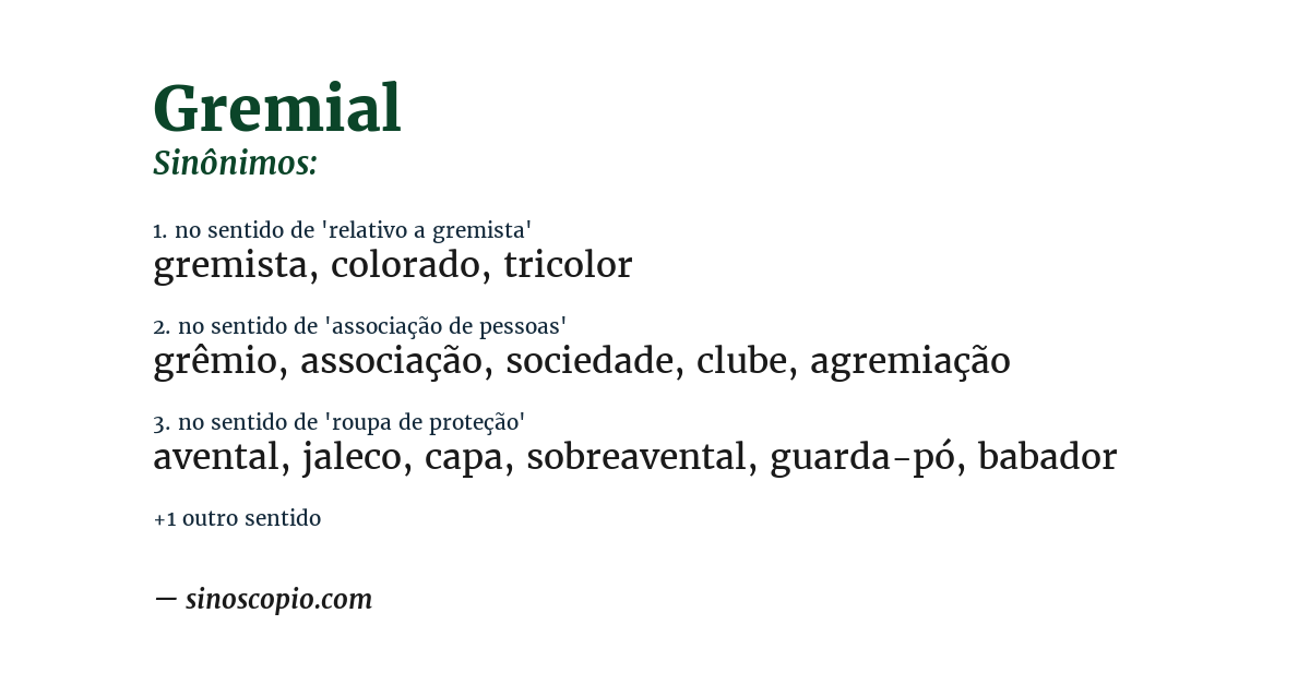 Sinônimo de gremial