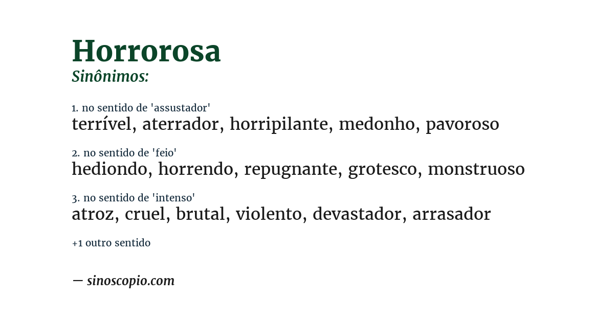 Sinônimo de horrorosa