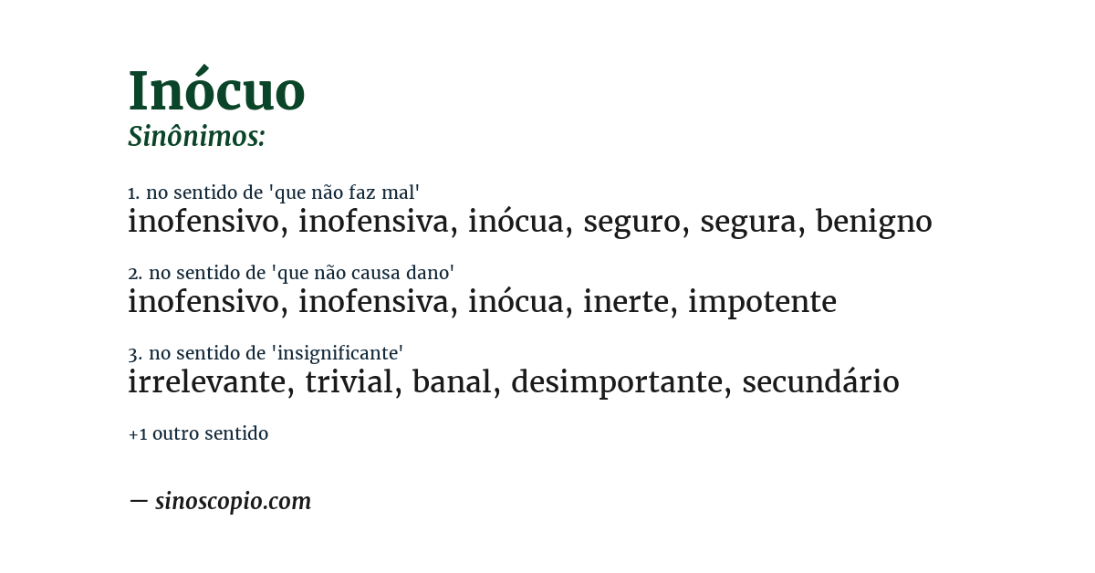 Sinônimo de inócuo