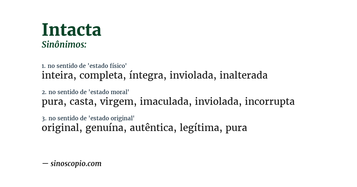Sinônimo de intacta