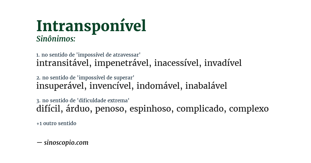 Sinônimo de intransponível