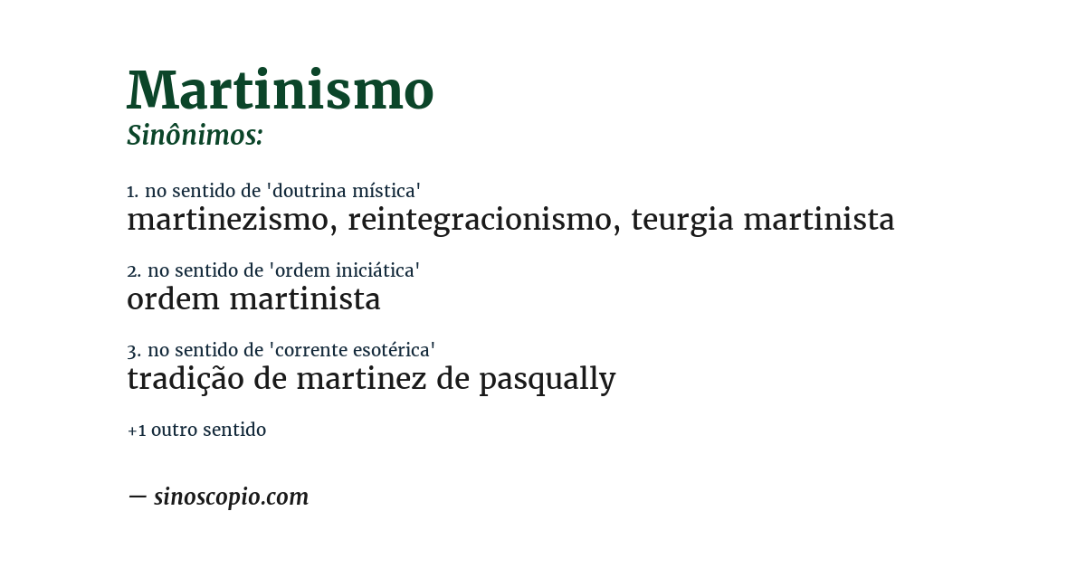 Sinônimo de martinismo