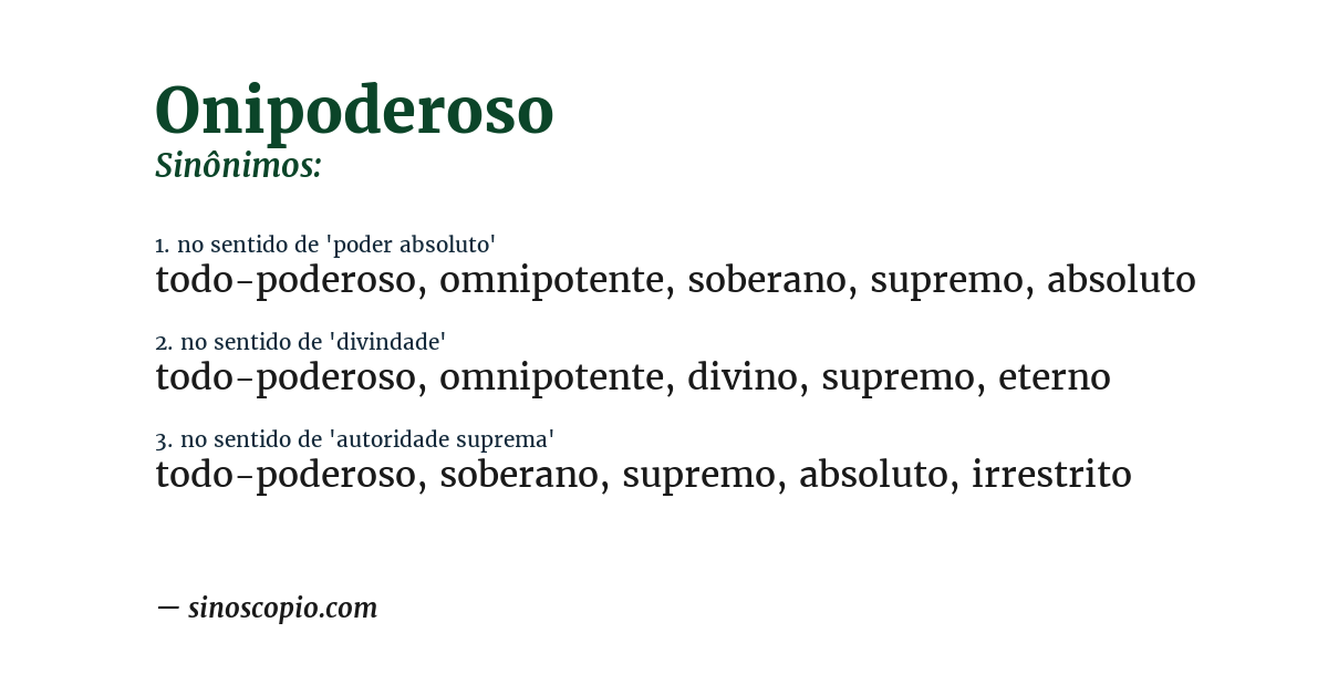 Sinônimo de onipoderoso