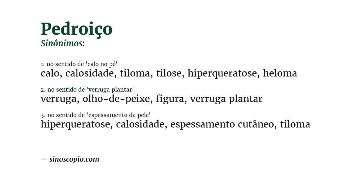 Sinônimo de pedroiço
