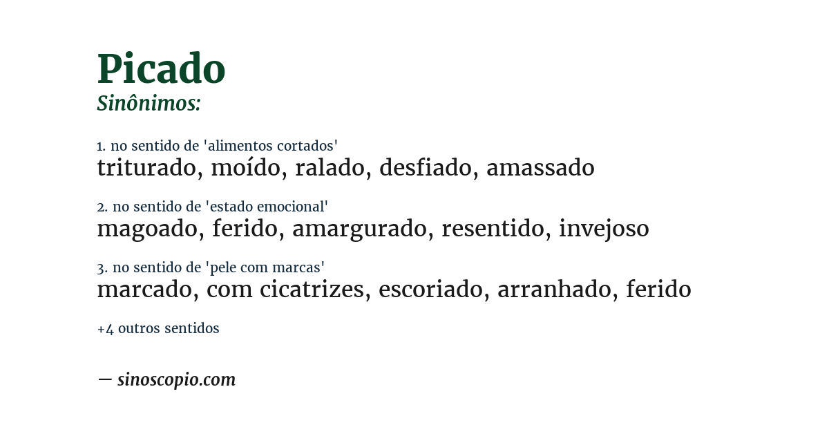 Sinônimo de picado
