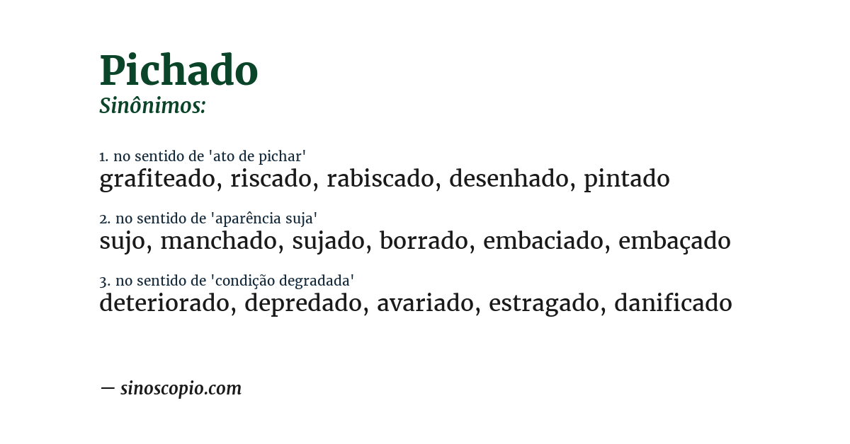 Sinônimo de pichado