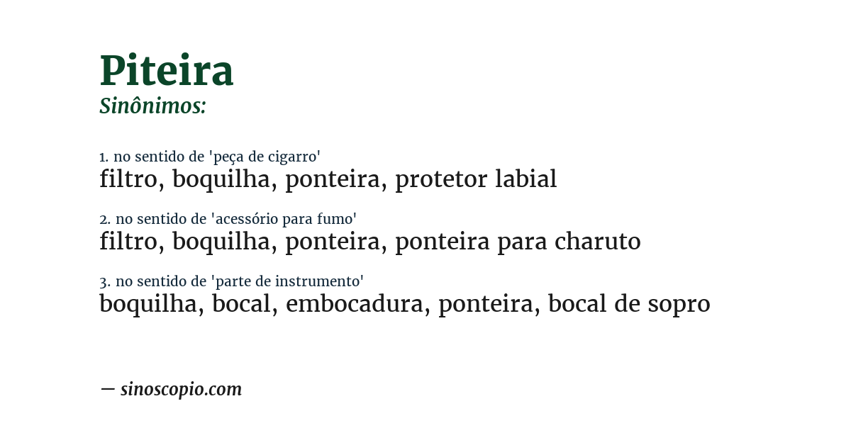 Sinônimo de piteira