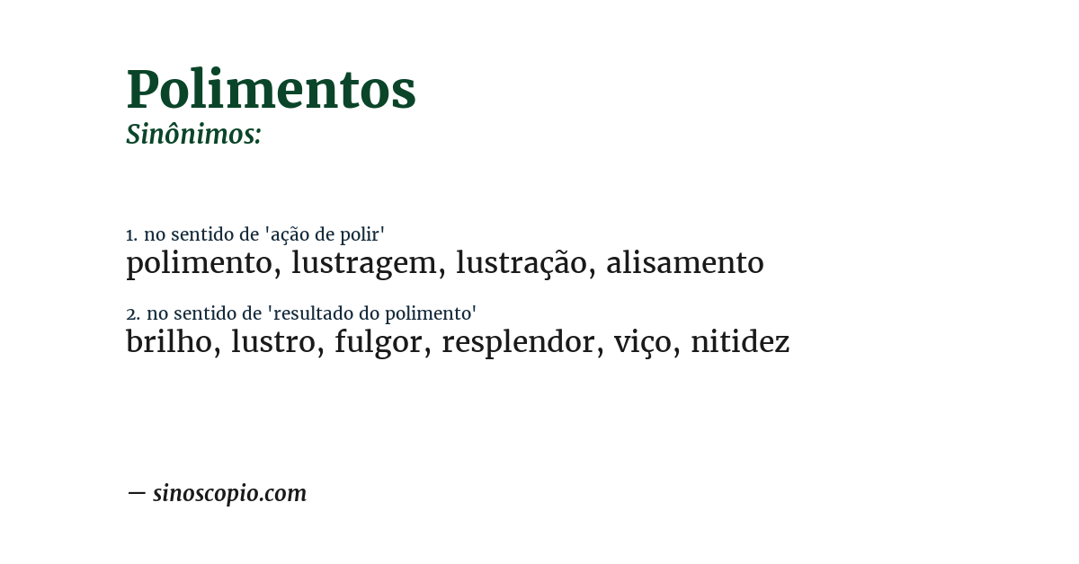 Sinônimo de polimentos