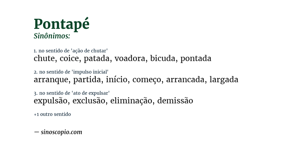 Sinônimo de pontapé