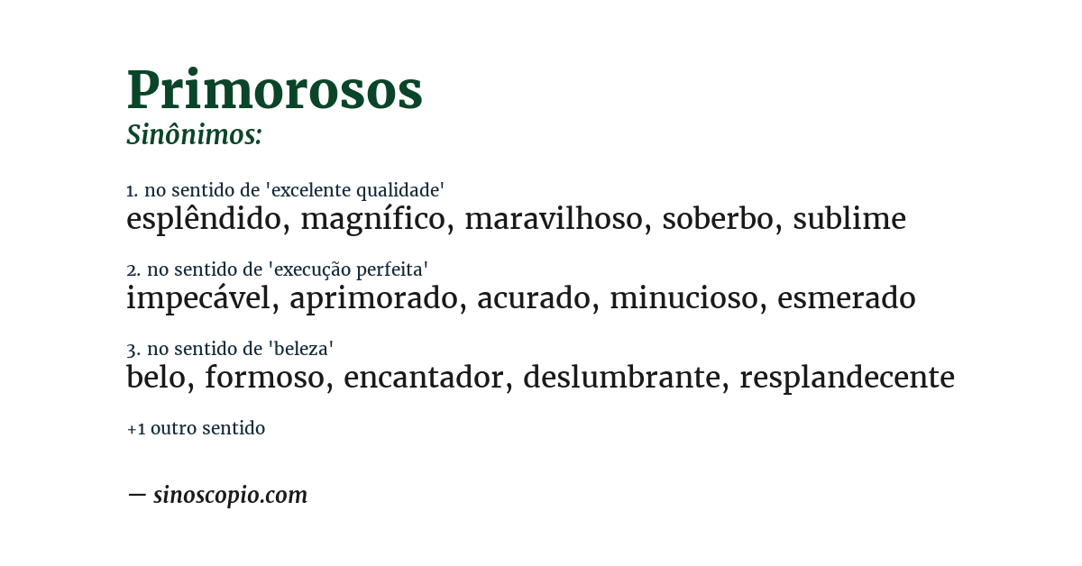 Sinônimo de primorosos