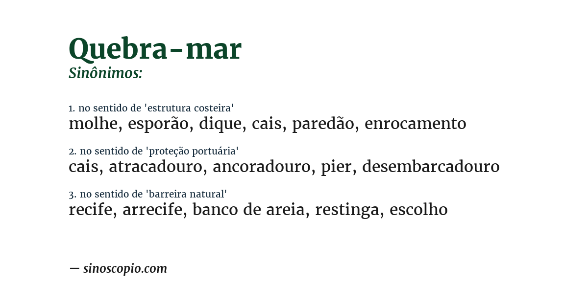 Sinônimo de quebra-mar