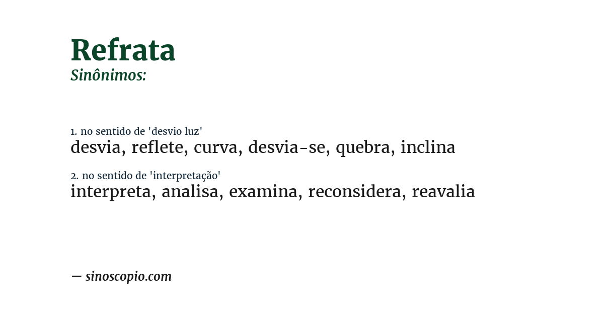 Sinônimo de refrata