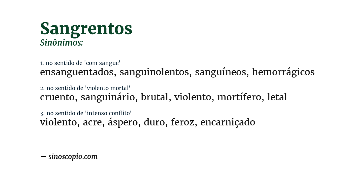 Sinônimo de sangrentos