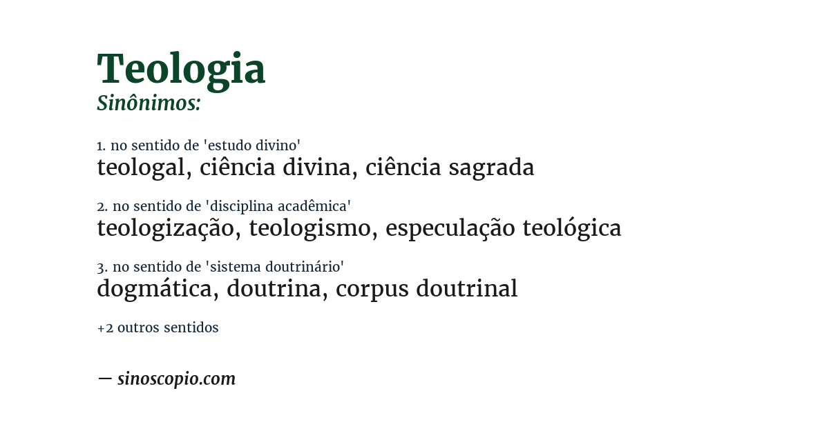 Sinônimo de teologia