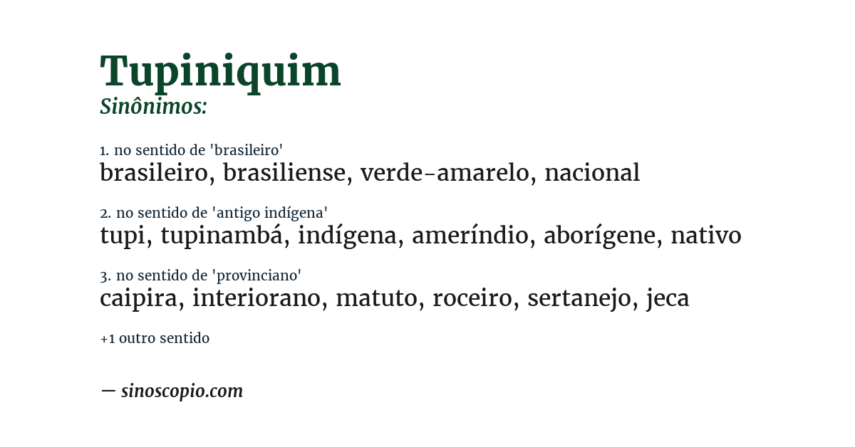 Sinônimo de tupiniquim