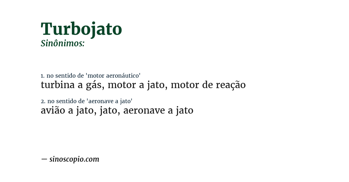 Sinônimo de turbojato