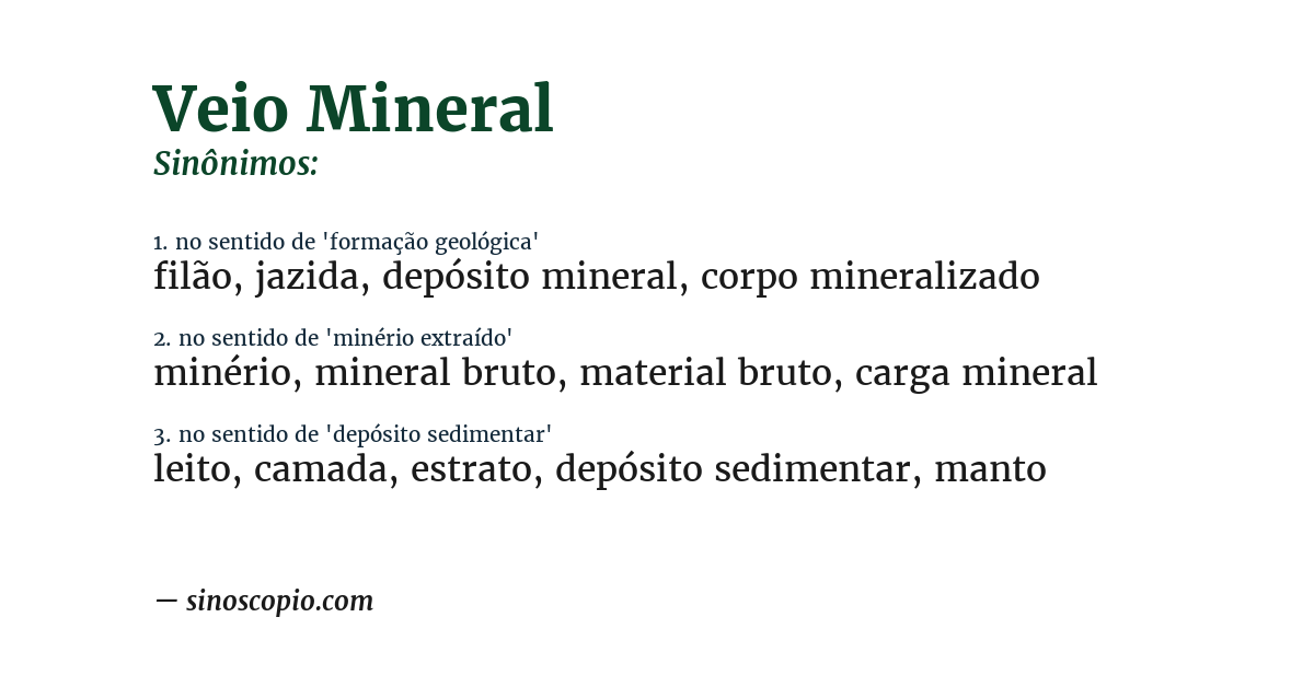 Sinônimo de veio mineral