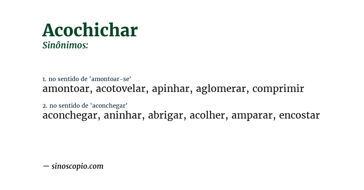 Sinônimo de acochichar