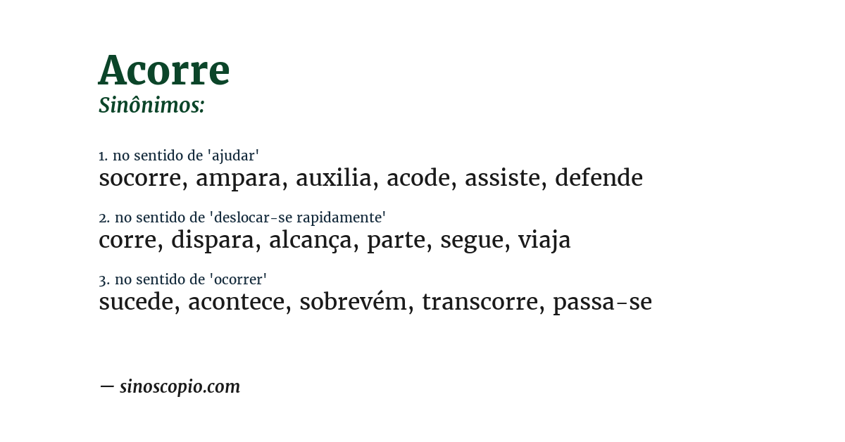 Sinônimo de acorre