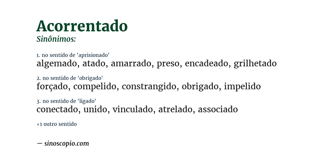 Sinônimo de acorrentado