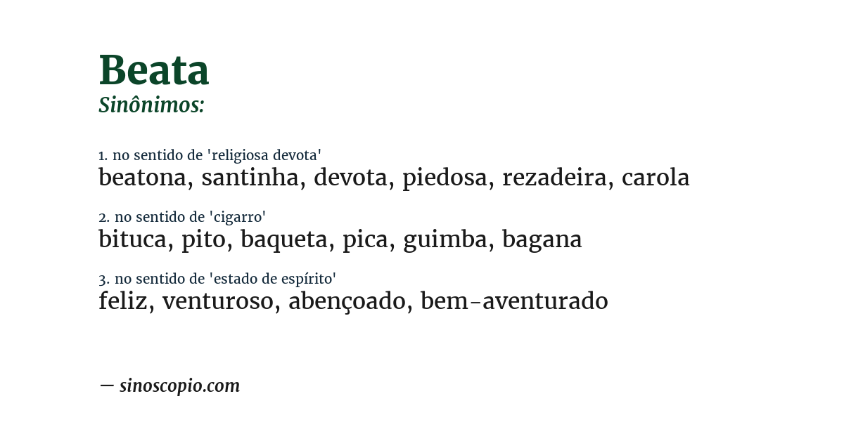 Sinônimo de beata