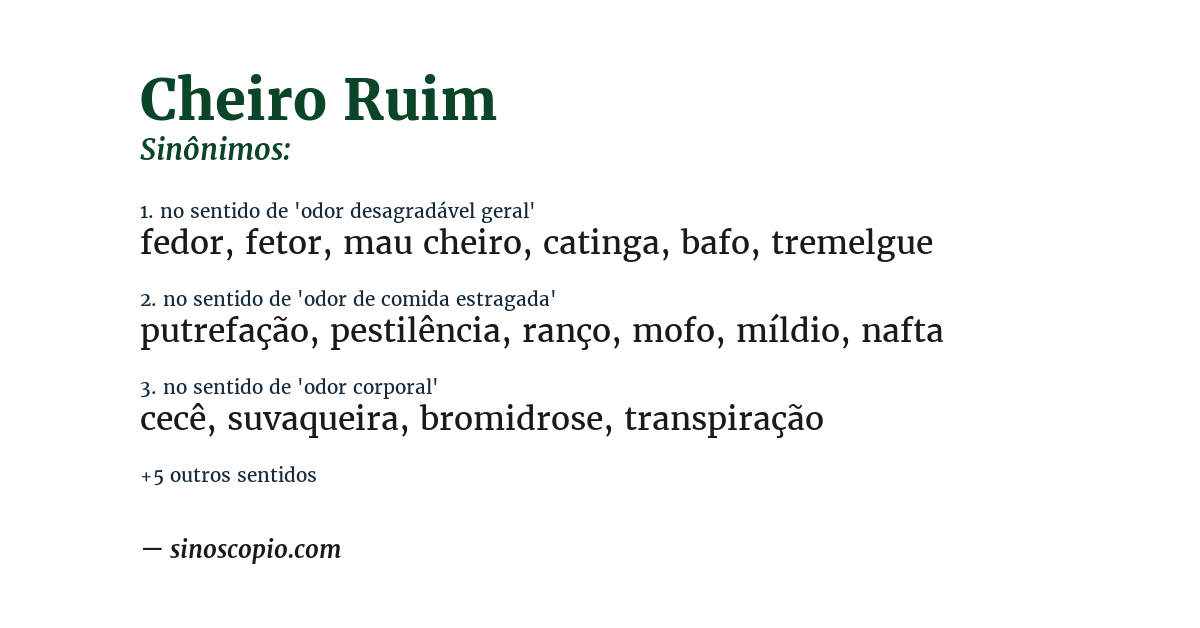 Sinônimo de cheiro ruim
