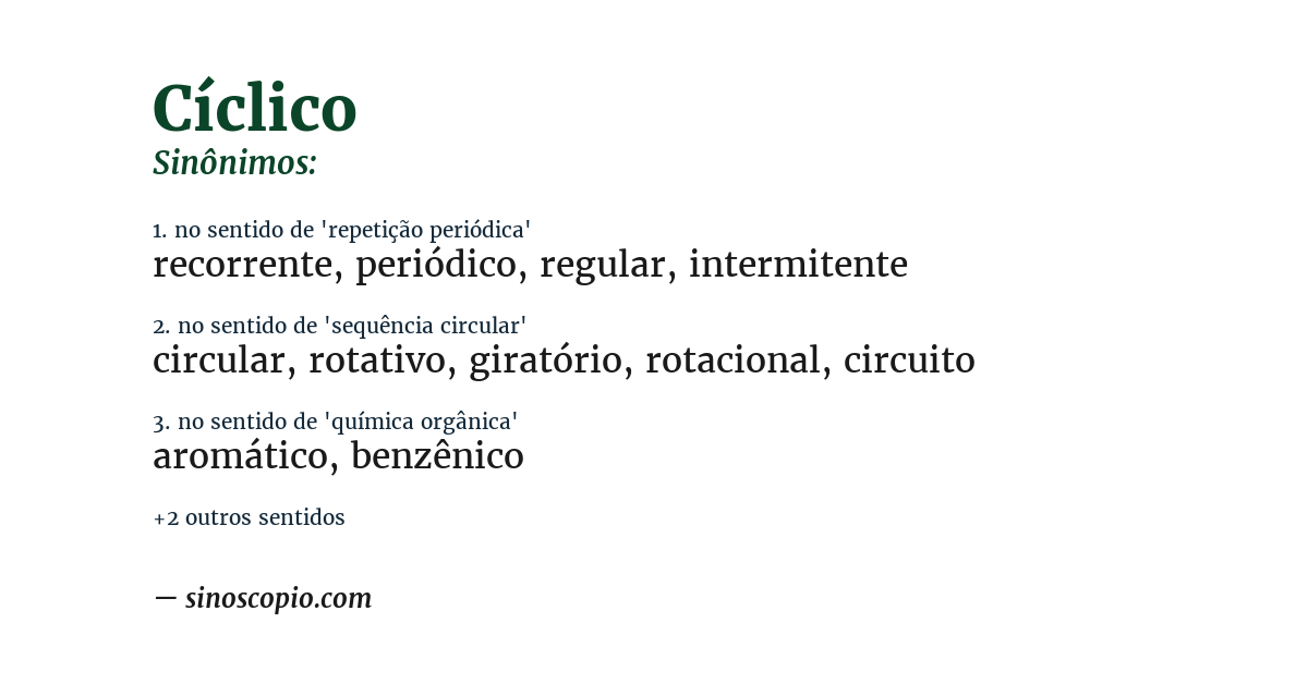 Sinônimo de cíclico