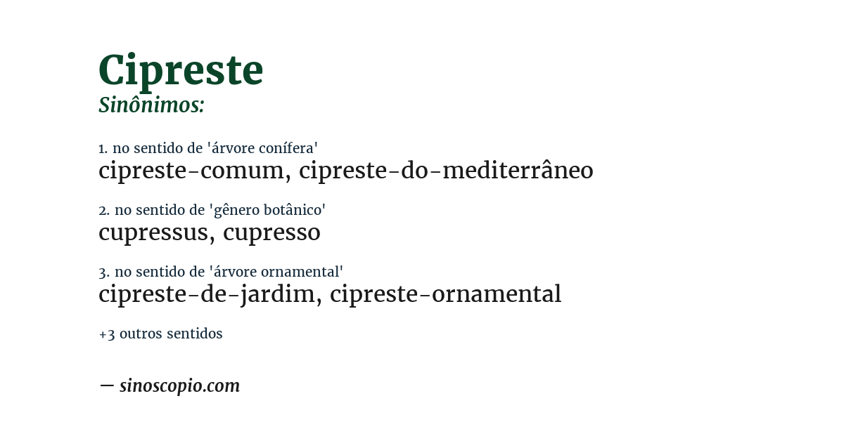 Sinônimo de cipreste