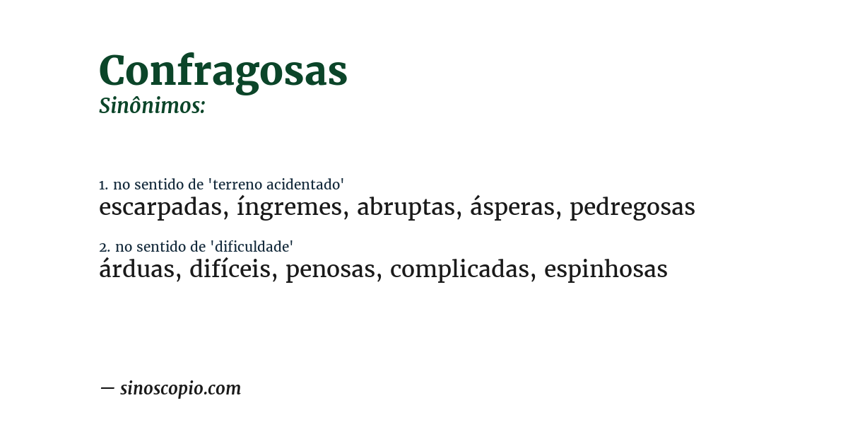 Sinônimo de confragosas
