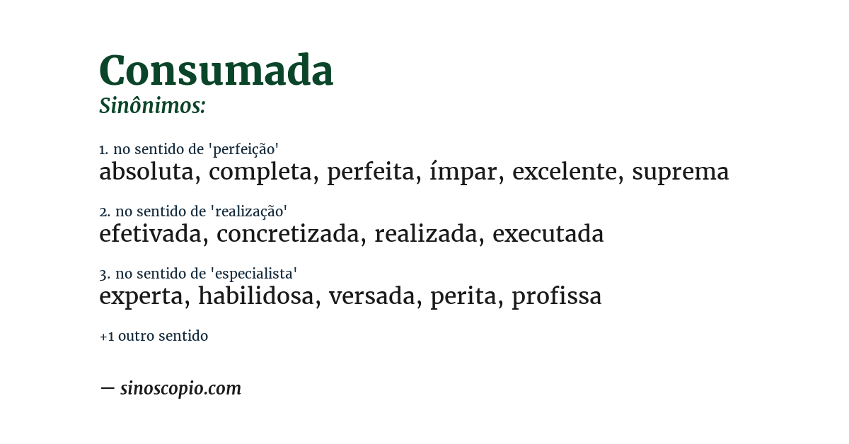 Sinônimo de consumada