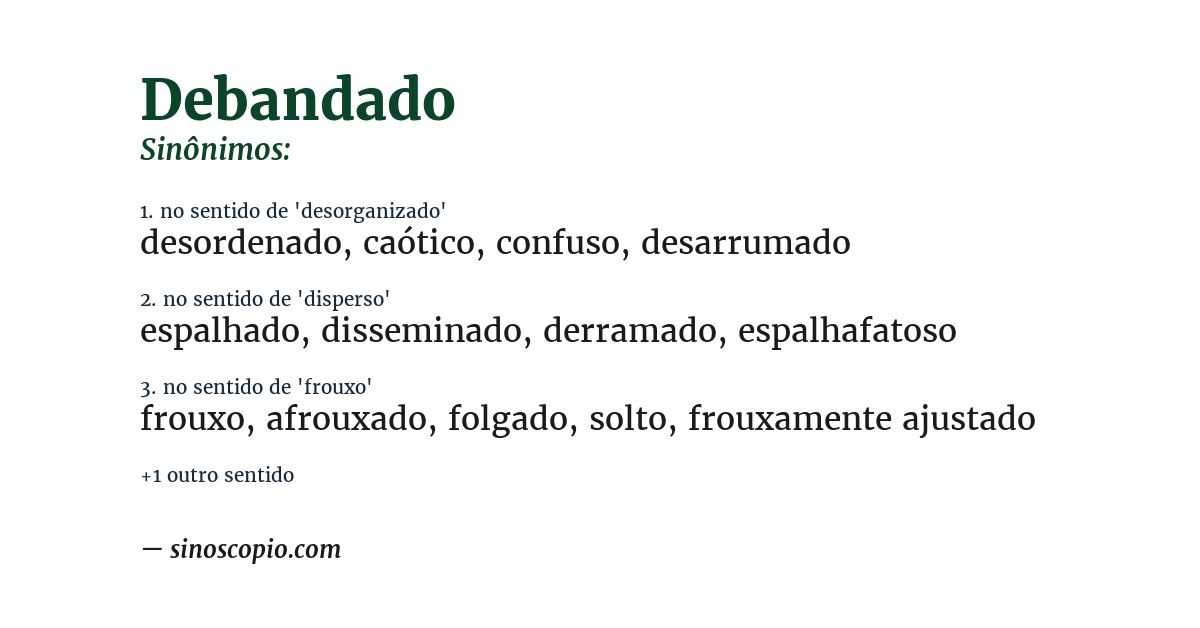 Sinônimo de debandado