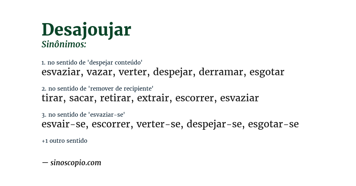 Sinônimo de desajoujar