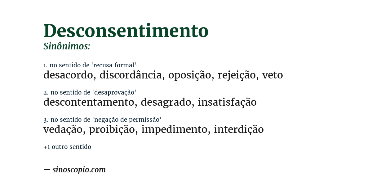 Sinônimo de desconsentimento