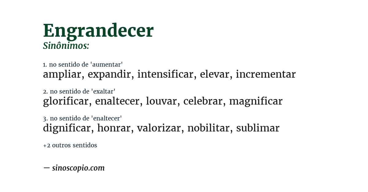 Sinônimo de engrandecer