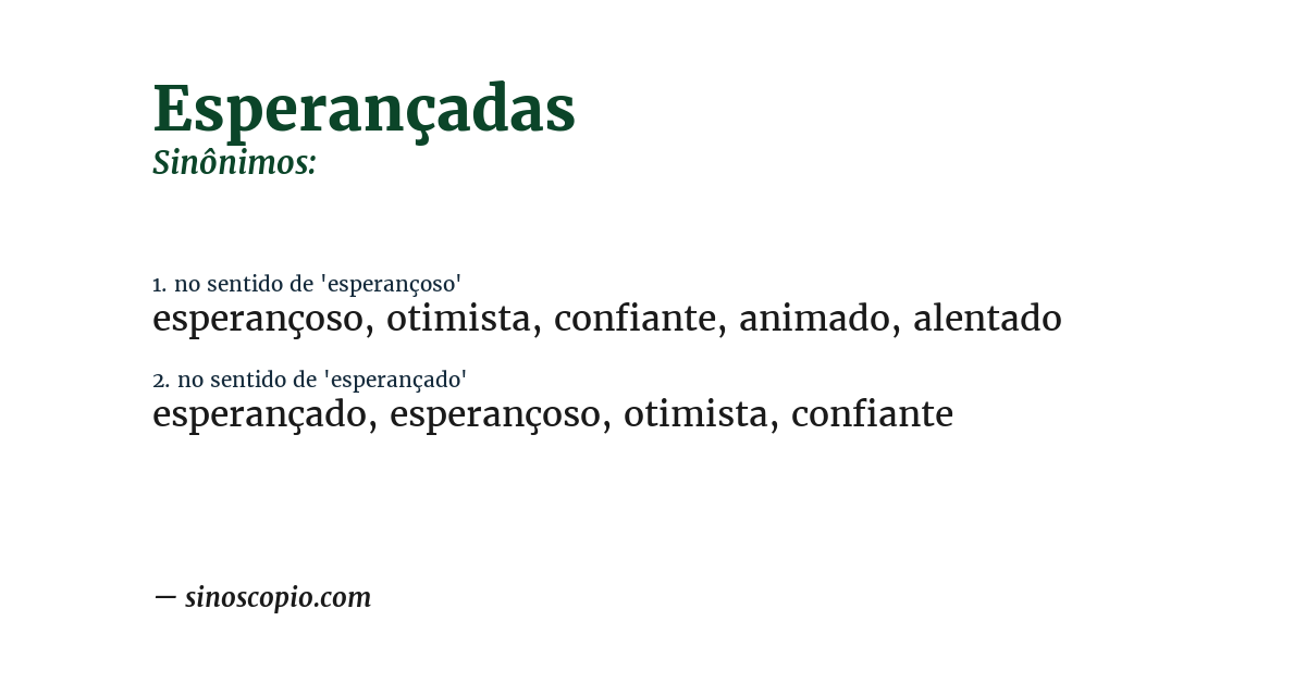 Sinônimo de esperançadas