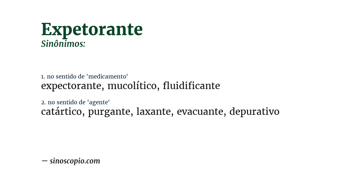 Sinônimo de expetorante
