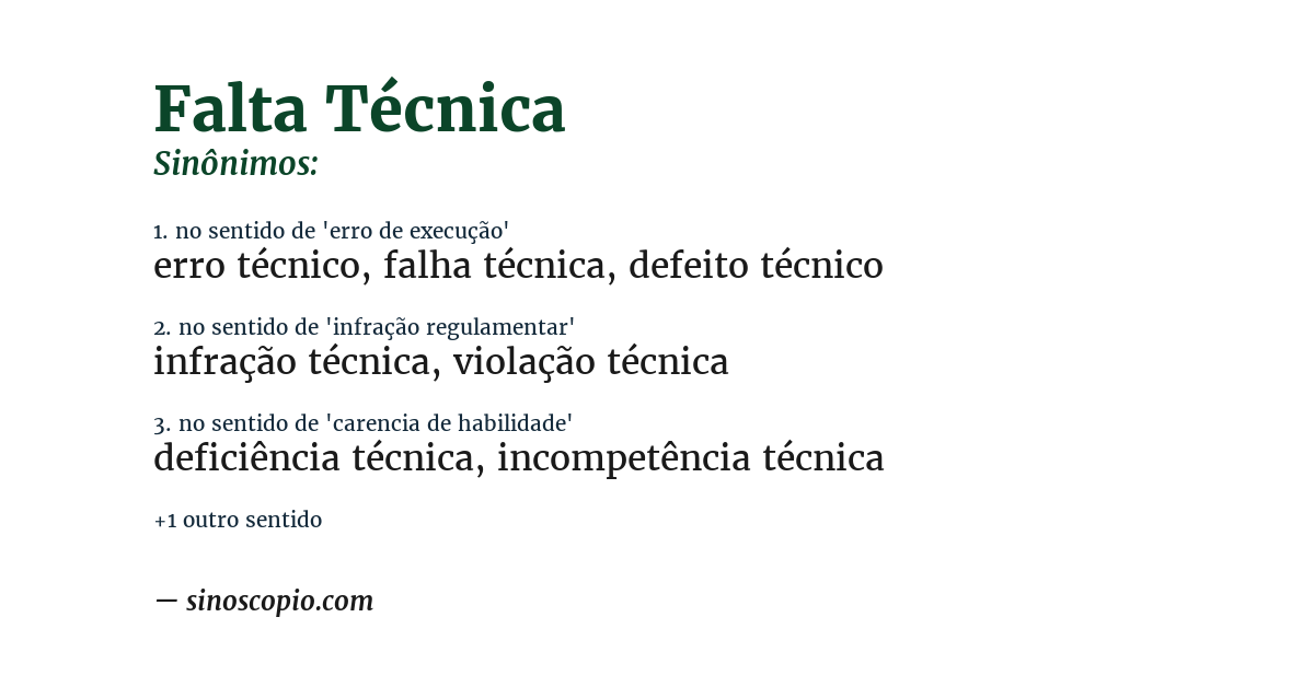 Sinônimo de falta técnica