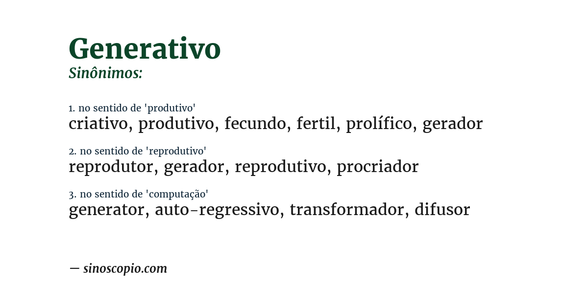 Sinônimo de generativo